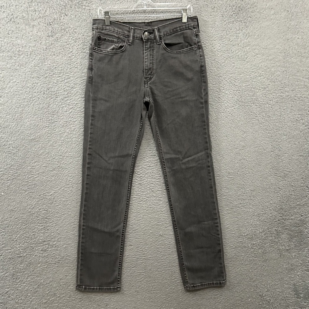 Levis Jeans Mens 32x34 Gray Denim 514 Straight American Stretch Work Wear Adult